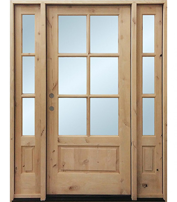 6-LITE KNOTTY ALDER EXTERIOR DOORS